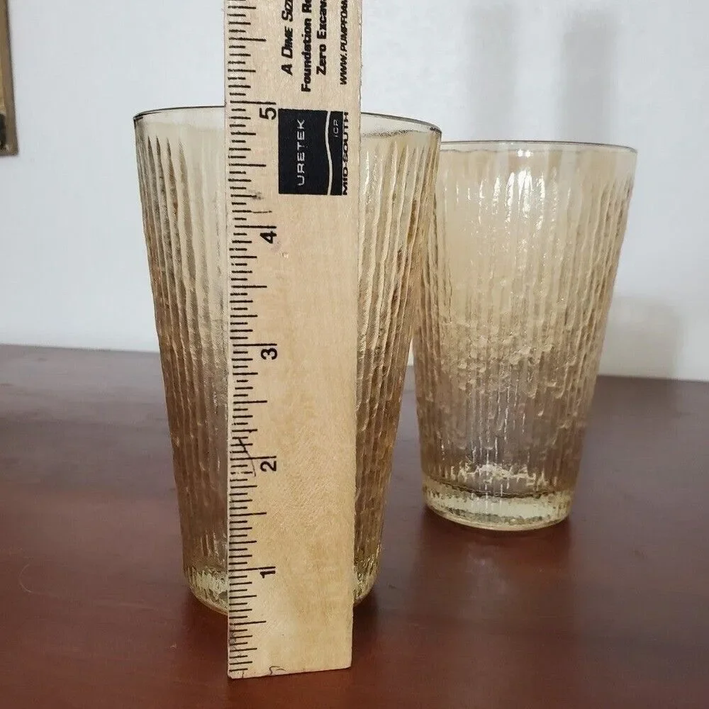 Vintage Jeannette Tree Bark Variant Ribbed Tumbler 5
